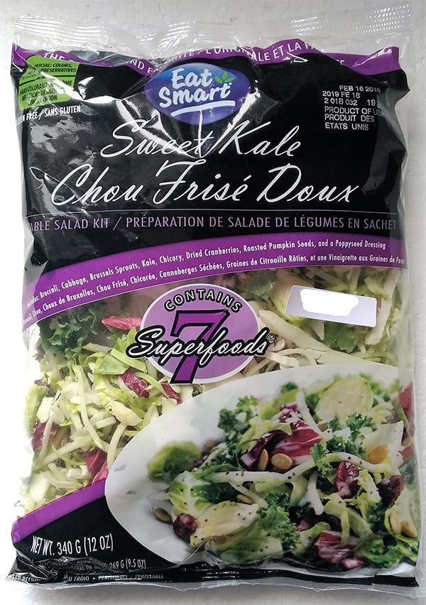 Food Recall Warning (Listeria monocytogenes) Eat Smart brand Sweet Kale Vegetable Salad Bag