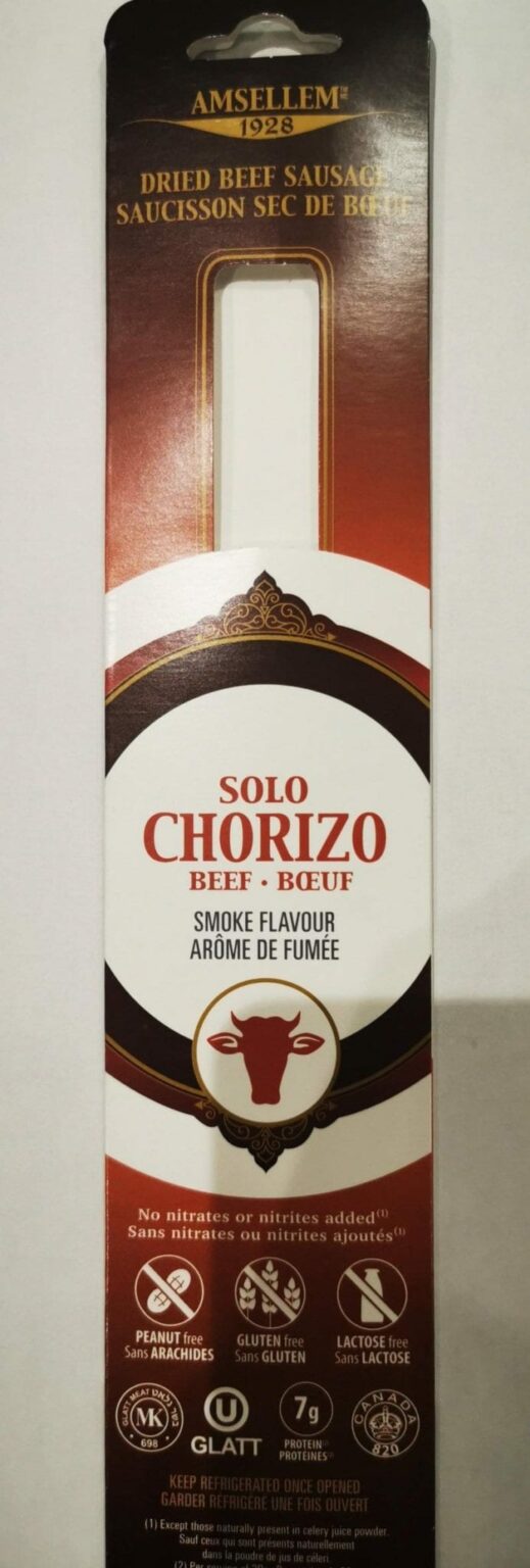 Food Recall Warning (Salmonella) – Amsellem brand Solo Chorizo – Dried Beef Sausage
